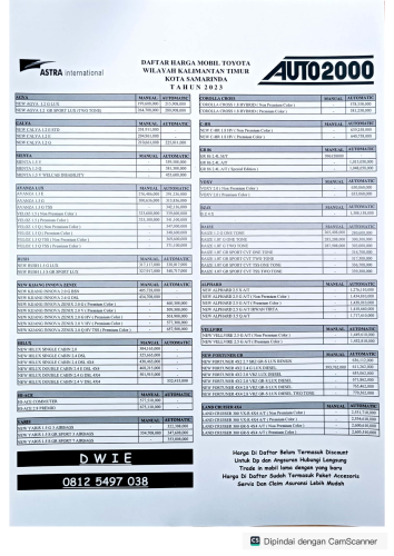 Pricelist Toyota Terbaru 2023 Samarinda