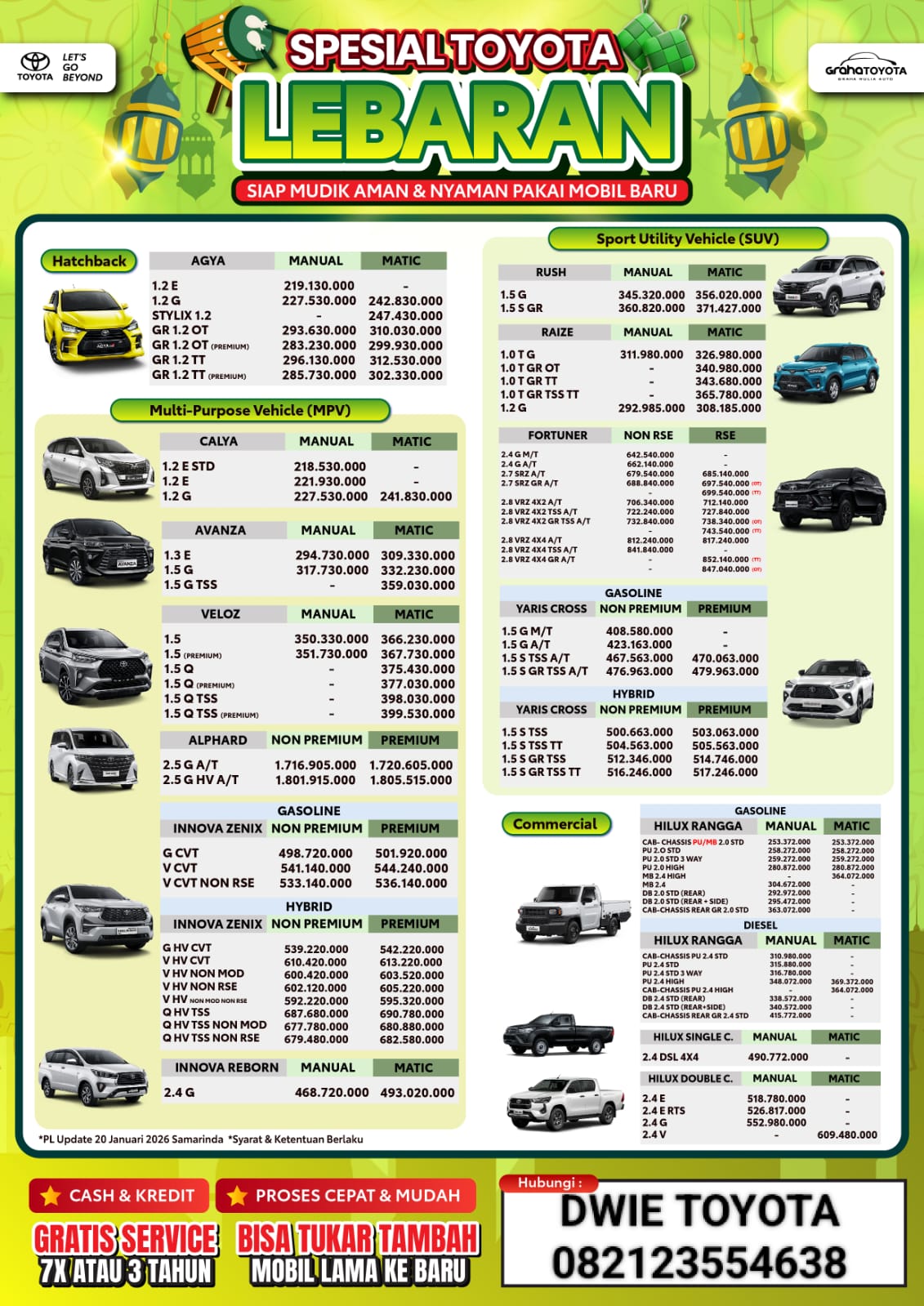 Harga MVP Toyota Samarinda Februari 2026